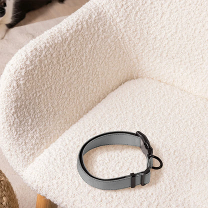 Hundehalsband Grau Verstellbar – Schlichtes Halsband für Hunde