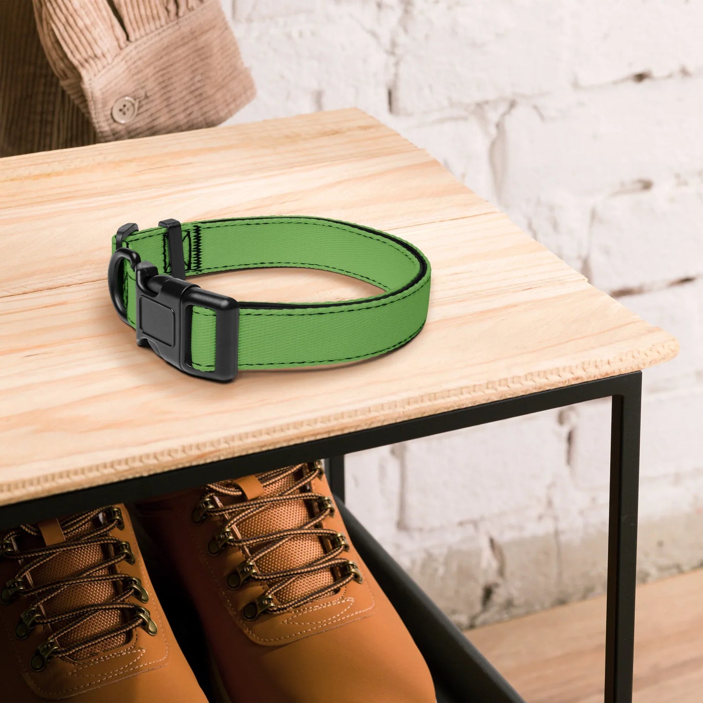 Hundehalsband Grün Verstellbar – Naturnahes Halsband für Hunde